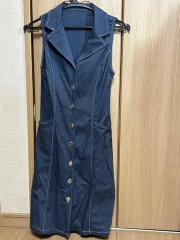 너무 귀여워 이거 슬리브리스 셔츠 원피스 다크 블루