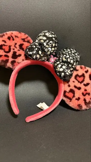 디즈니 레오파드 무늬 머리띠 (핑크)