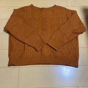 LOWRYS FARM 오렌지 케이블 짜임 니트