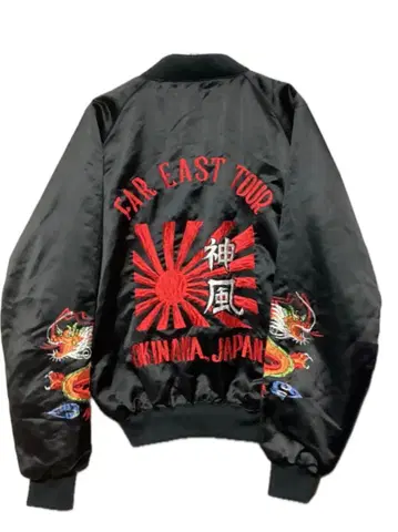 빈티지 수베니어 자켓 투어 자켓 자수 스카잔