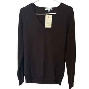 새상품 택 포함 유니클로 메리노 캐시미어 V넥 스웨터 다크 브라운 XL