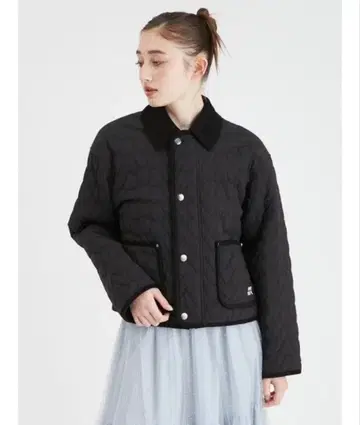 FURFUR 하트 퀼팅 블루종 블랙