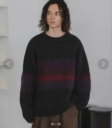 casper john 그라데이션 패널 니트 M