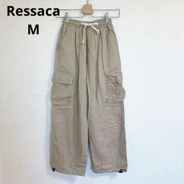 [레서카] 와이드 카고 팬츠 드로 코드 부착 성숙 캐주얼 베이지 M