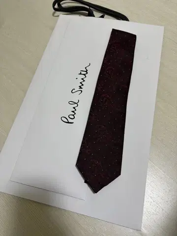 폴 스미스 버건디 페이즐리 넥타이
