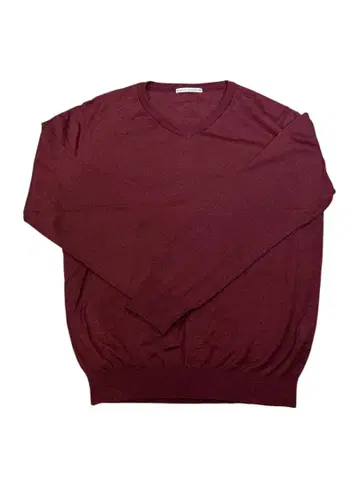 Factelier 니트 긴팔 T셔츠 와인 레드 M 사이즈