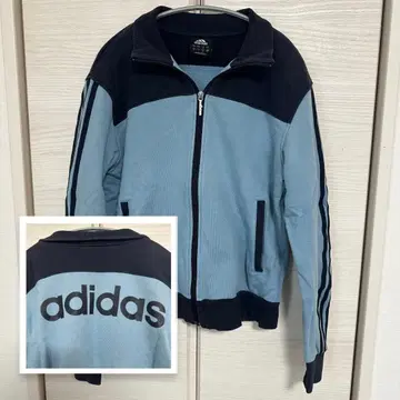 adidas 아디다스 트랙 자켓 파스텔 블루 x 네이비 M