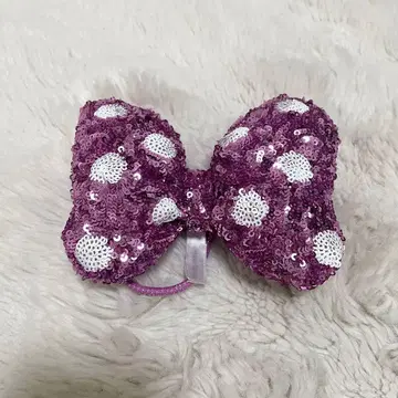 디즈니 미니 머리끈 스팽글 리본 핑크