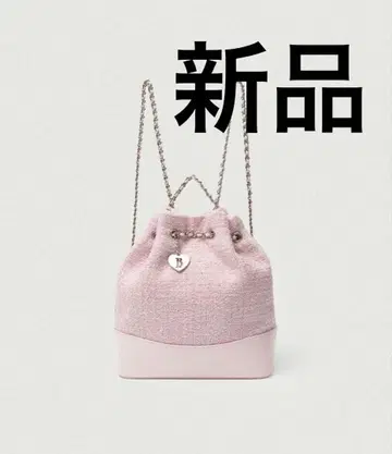 The Barnnet 트위드 체인 숄더백 핑크 새상품