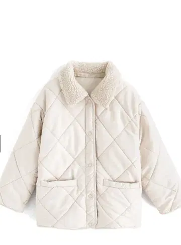 크림색 퀼팅 자켓 L 사이즈