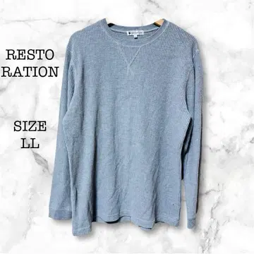RESTORYION 와플 원단 긴팔 티셔츠 LL 그레이