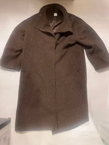 Ungrid 언그리드 브라운 체크 롱 코트