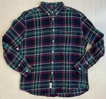 캔터베리 긴팔 플란넬 셔츠 체크 남성용 3L 사이즈 네이비 그린
