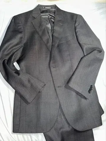 울 슬림핏 수트 그레이