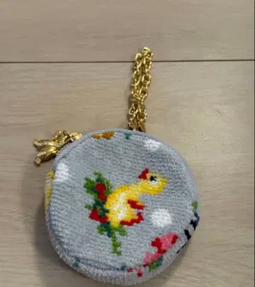 [ 미사용 새상품 ] 페이퍼 참 파우치 하이 도트 그레이