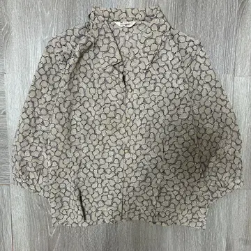 빈티지 메이잔 하트 무늬 셔츠 베이지 캐주얼 일본제