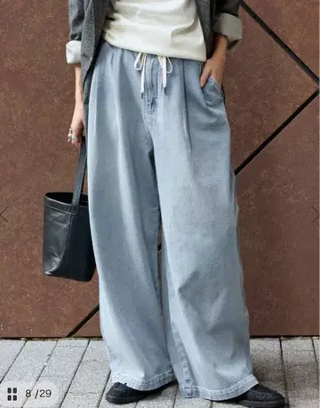 데님 와이드 이지 팬츠