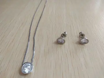 미사용품 있음 실버 목걸이 귀걸이 세트