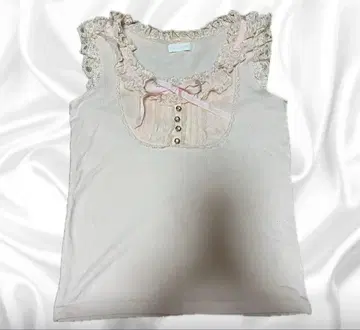 [ 몇 회 착용 ] LIZLISA 프릴 달린 핑크 탱크탑