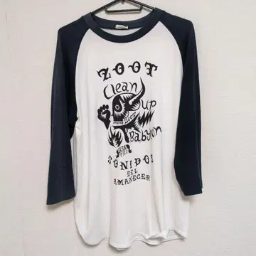 [레어] ZOOT 7부 소매 티셔츠 화이트/네이비