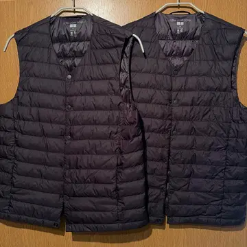 UNIQLO 울트라 라이트 다운 베스트 XS 블랙 2개 세트