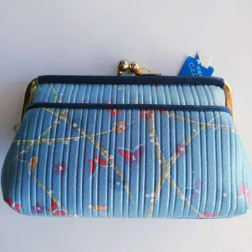 중형 코인 케이스 파란색 꽃무늬