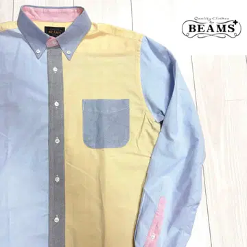 BEAMS 플러스 클레이지 패턴 옥스퍼드 셔츠 빔즈 M