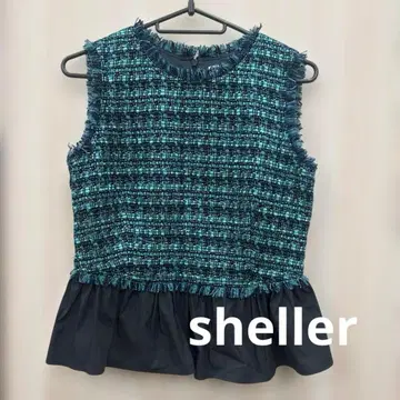 새상품급 sheller 슬리브리스 트위드 상의 프리 사이즈