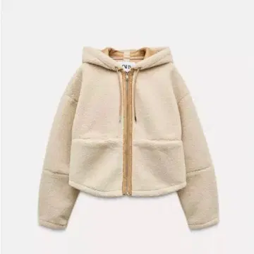 ZARA 플리스 자켓 크림색