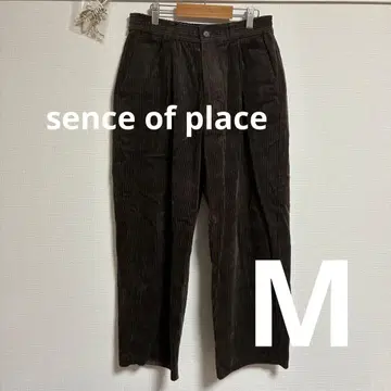 코듀로이 와이드 팬츠 M SENSE OF PLACE byUR BROWN