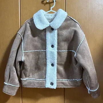 브라운 폴리에스테르 무스탕 코트 M 사이즈