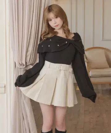 apres jour 비쥬 리본 니트탑