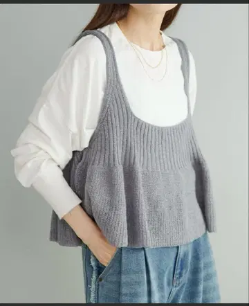 리브 x 골지 니트 뷔스티에