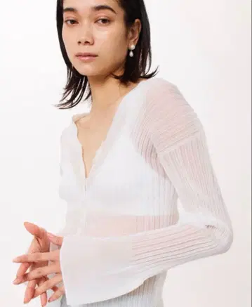 스터링 루어 r 시어 리브 니트 가디건 S