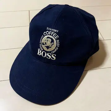 SUNTORY BOSS 자수 로고 네이비 캡