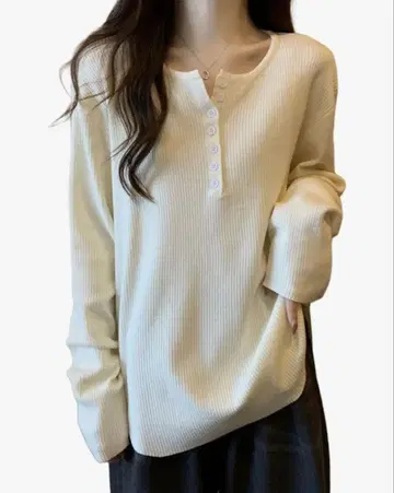 한국 릴랙스 헨리넥 긴팔 상의