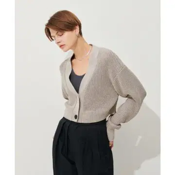 N.O.R.C 편직 니트 크롭 가디건