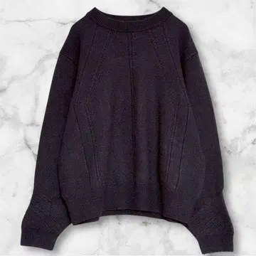 [새상품급] 23구 울 100% 크루넥 니트 다크 네이비 고급 스테디셀러