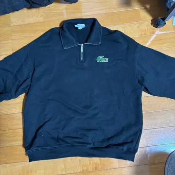 LACOSTE 블랙 맨투맨 집업