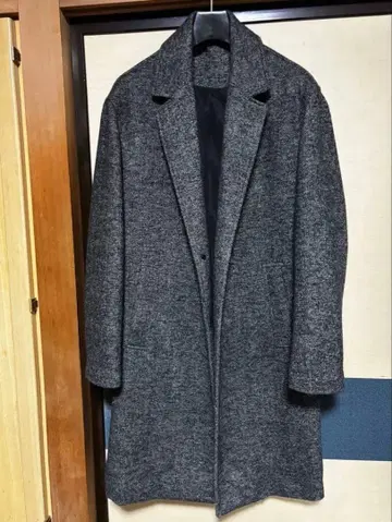 울 헤링본 롱 코트 그레이 ZARA