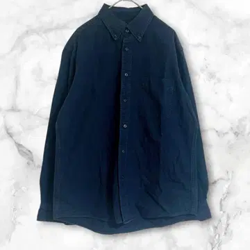 유니클로 네이비 긴팔 셔츠 M 코튼 100% 심플 캐주얼 무지