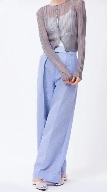 스터링 루어 시어 리브 가디건 새상품급