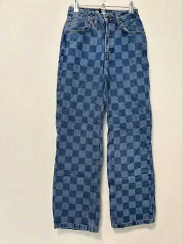 RAGGED 라그드프리스트 체커보드 와이드 스트레이트 데님