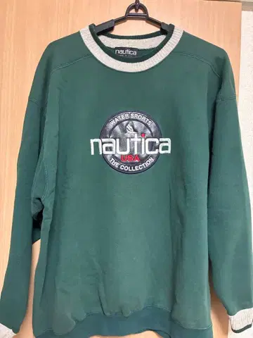 nautica 그린 크루넥 맨투맨