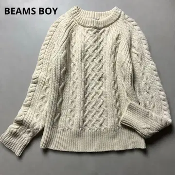 [ 케이블 니트 울 100% ] 빔즈 보이 크루넥 두꺼운 원단