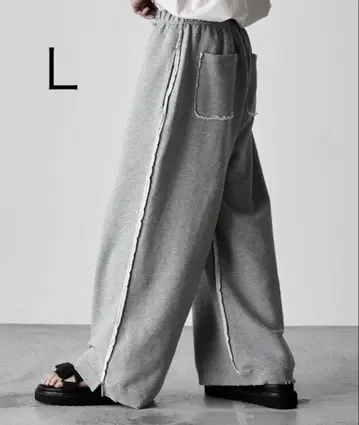 데미지 와이드 스웨트 팬츠