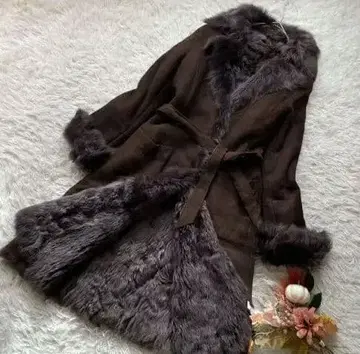 미사용 새상품 리얼 무스탕 롱 코트 럭셔리! XL