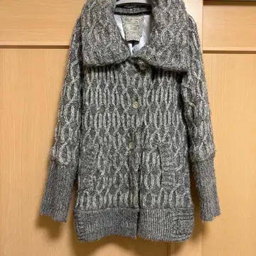 그레이 케이블 짜임 가디건 긴팔