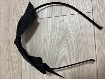 리본 포함 블랙 헤어밴드