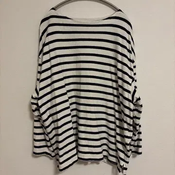 upcyclelino 보더 T셔츠 2 네이비